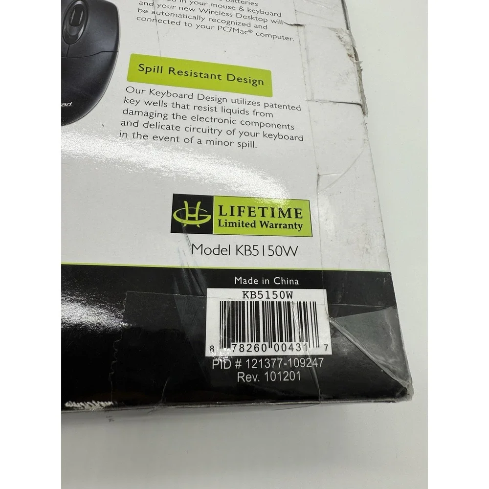 Gear Head KB5150W Wireless Keyboard & Optical Mouse Combo 2.4GHz USB Receiver‎